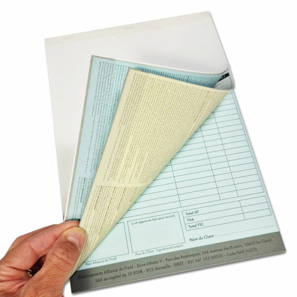 carnet autocopiant a4 recto verso