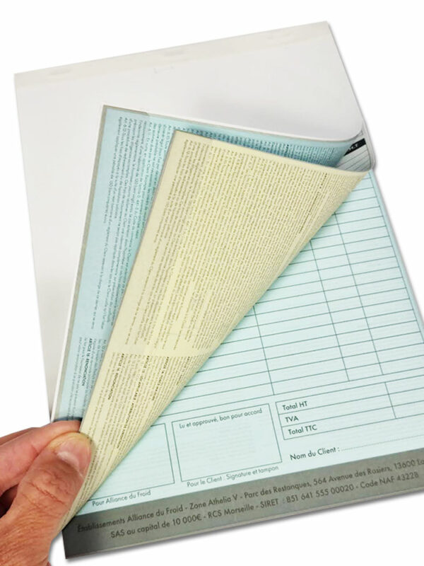 carnet autocopiant a4 recto verso