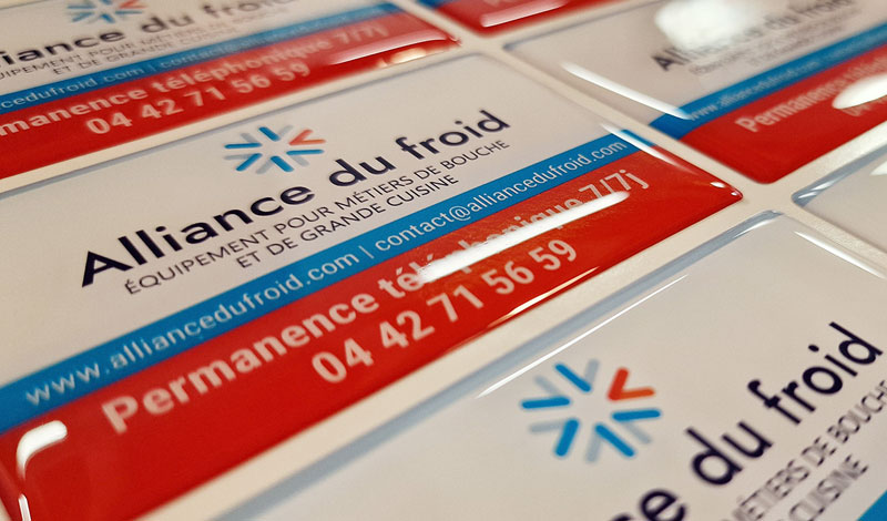 doming étiquette adhésive bombée