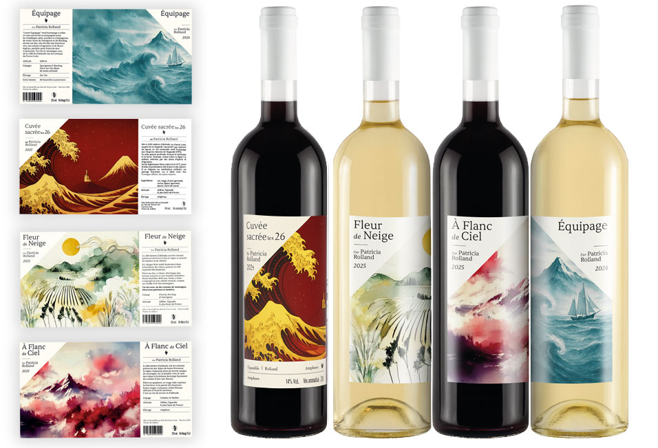 Création étiquettes bouteilles de vin