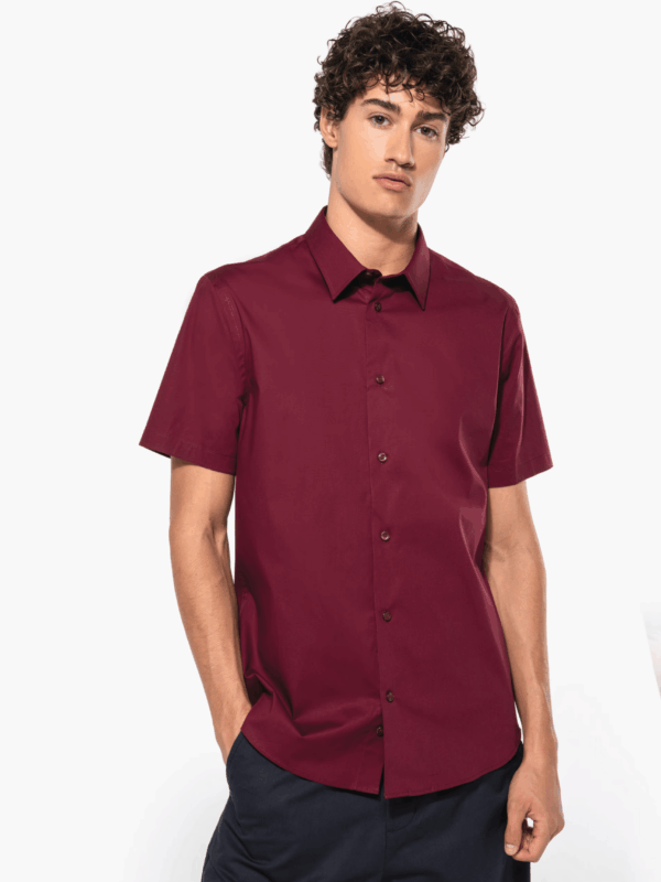 kariban chemise coton / élasthanne manches courtes
