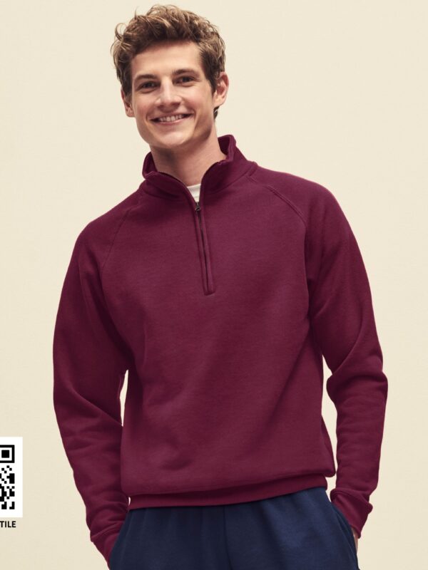 fruit of the loom classic zip neck sweat