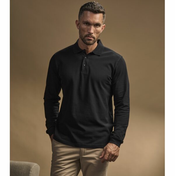 tee jays luxury stretch long sleeve polo
